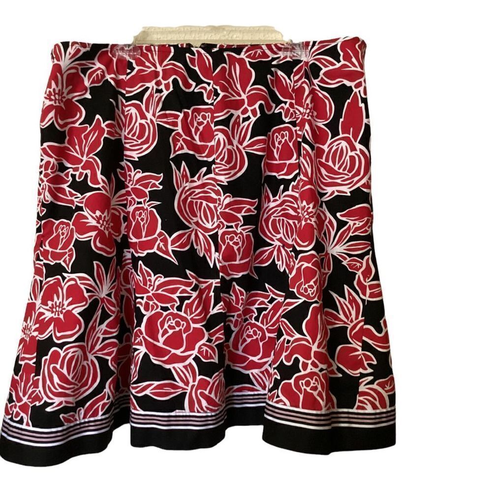 Rose Print Full Skirt 20W